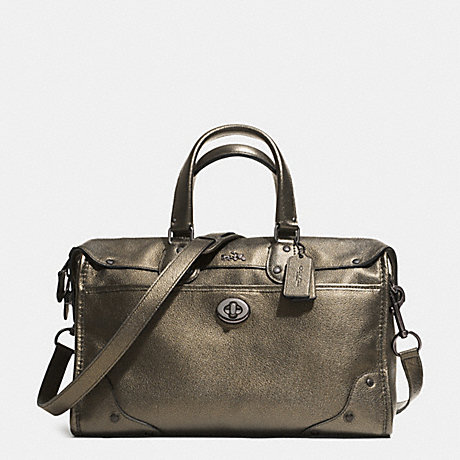 COACH RHYDER SATCHEL IN METALLIC TWO TONE LEATHER -  QBBRS - f33739