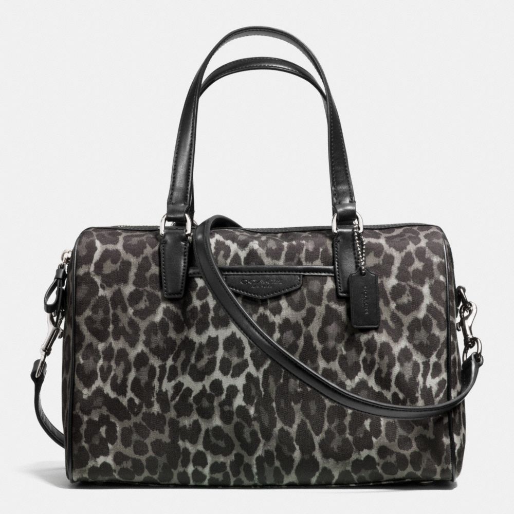 COACH SIGNATURE STRIPE NANCY SATCHEL - SILVER/GREY MULTI - F33755