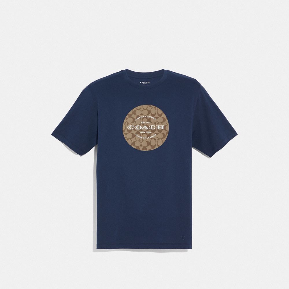 COACH SIGNATURE T-SHIRT - NAVY - COACH F33780