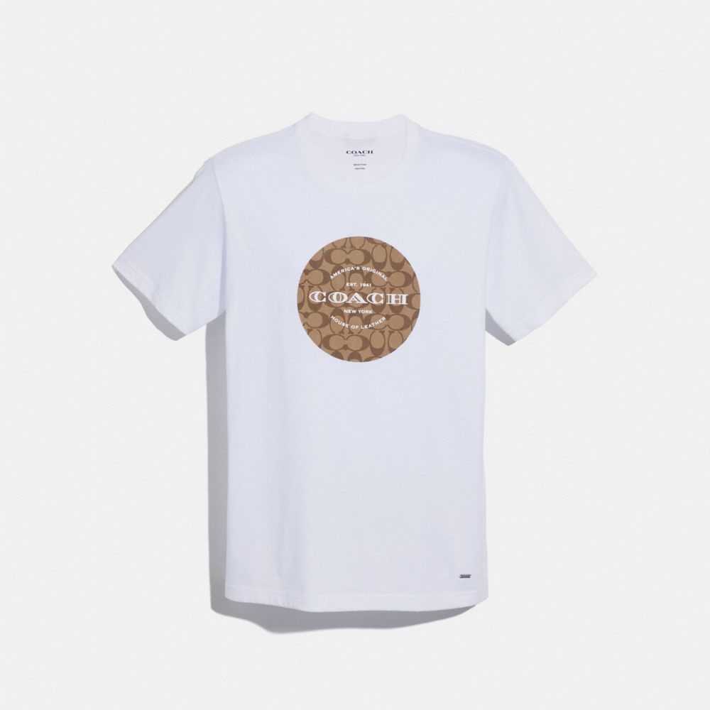 COACH SIGNATURE T-SHIRT - COACH f33780 - WHITE