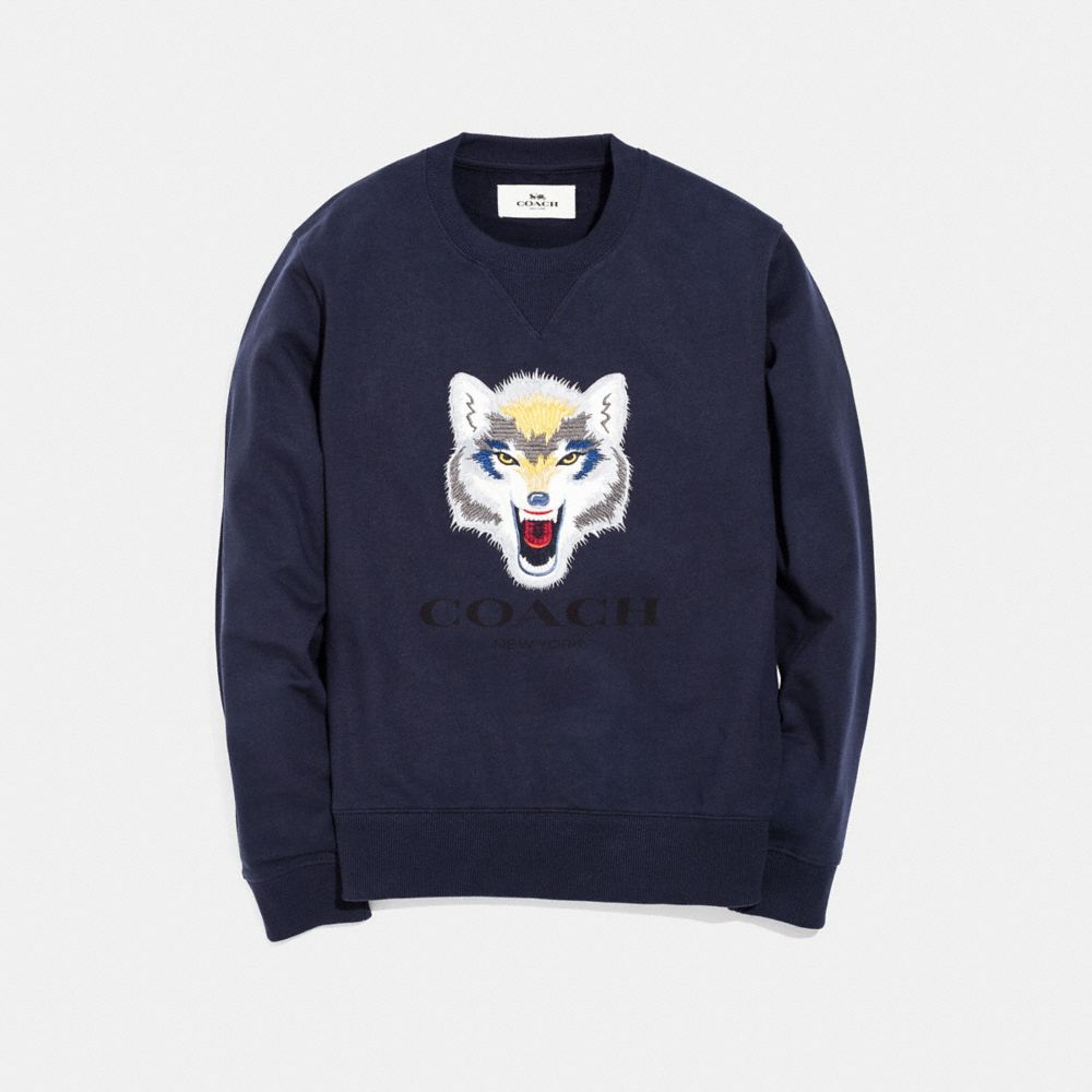 COACH F33786 Wolf Graphic Sweatshirt MIDNIGHT