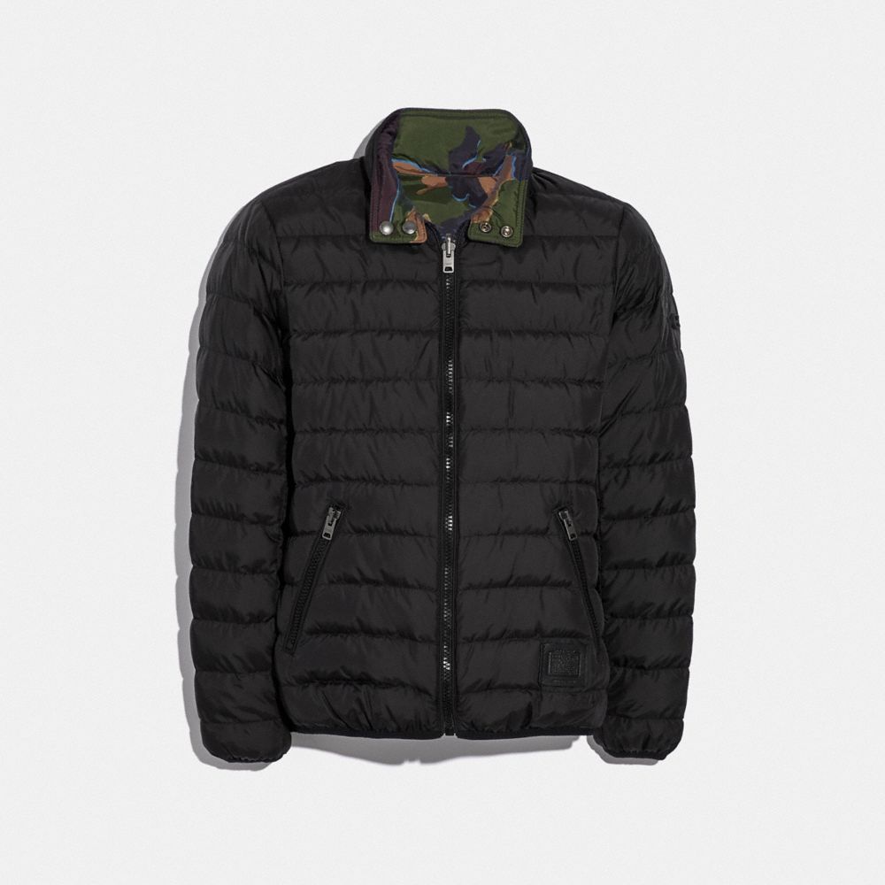 COACH F33790 - REVERSIBLE DOWN JACKET BLACK GREEN CAMO