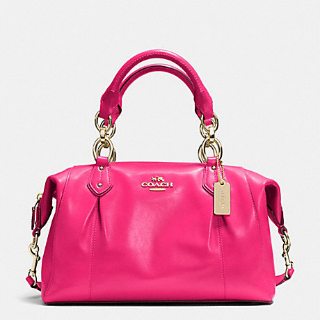 COACH F33806 COLETTE SATCHEL IN LEATHER LIGHT-GOLD/PINK-RUBY