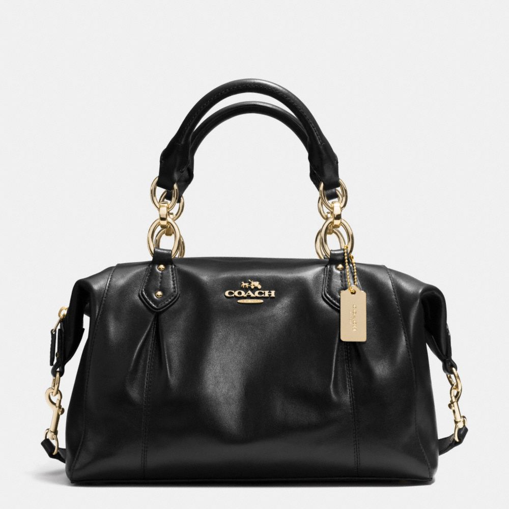 COLETTE SATCHEL IN LEATHER - f33806 - LIGHT GOLD/BLACK