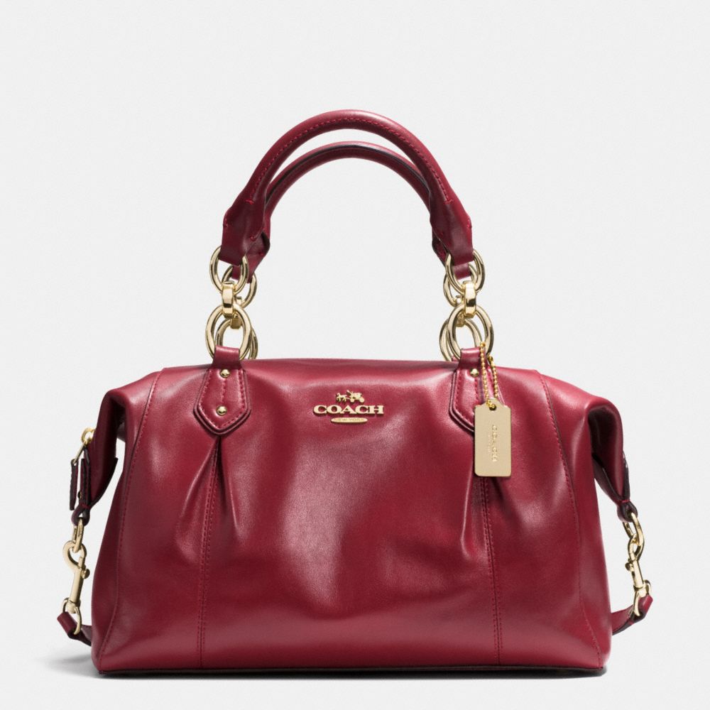 COACH F33806 COLETTE LEATHER SATCHEL IM/CRIMSON