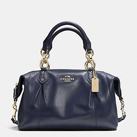 COACH f33806 COLETTE SATCHEL IN LEATHER LIGHT GOLD/MIDNIGHT