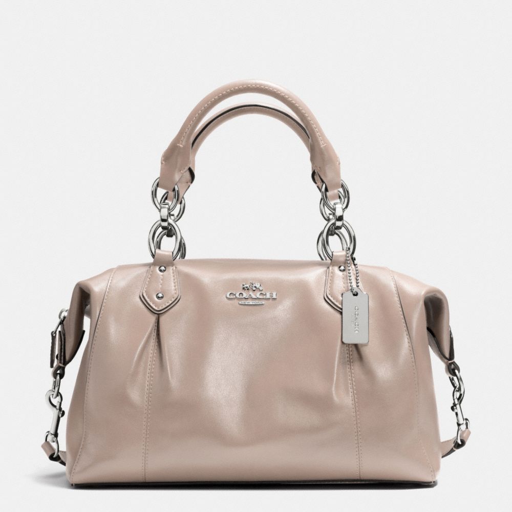 COLETTE SATCHEL IN LEATHER - f33806 - SILVER/GREY BIRCH