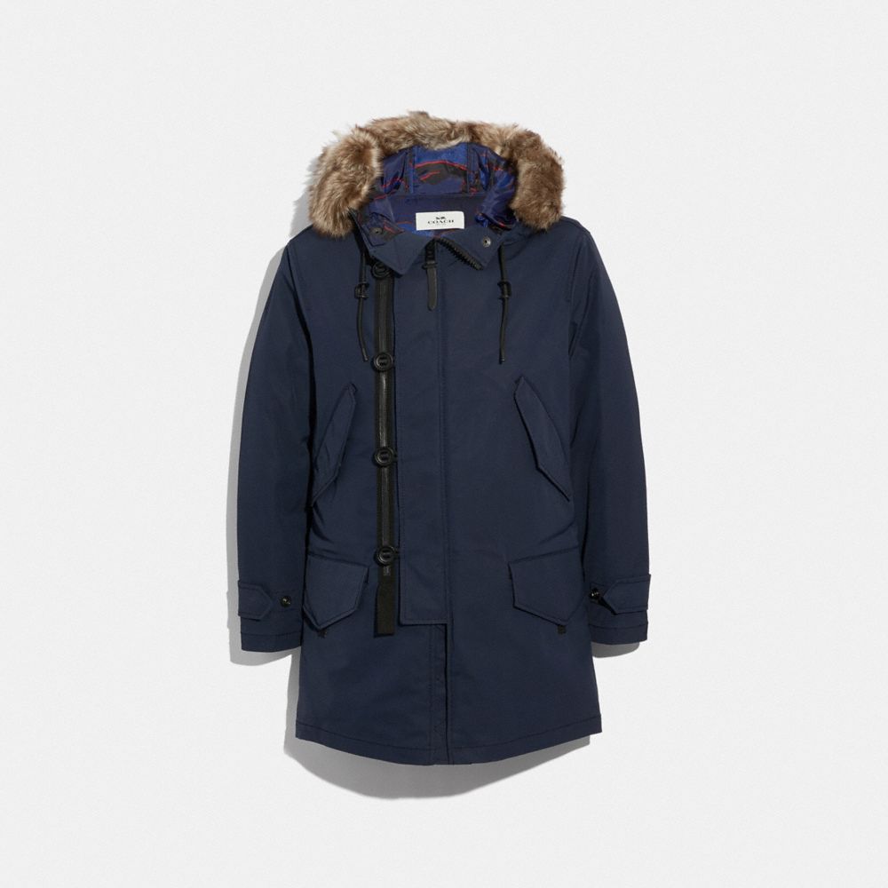 3-IN-1 DOWN PARKA WITH SHEARLING - NAVY - COACH F33815