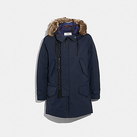 COACH 3-IN-1 DOWN PARKA WITH SHEARLING - NAVY - F33815