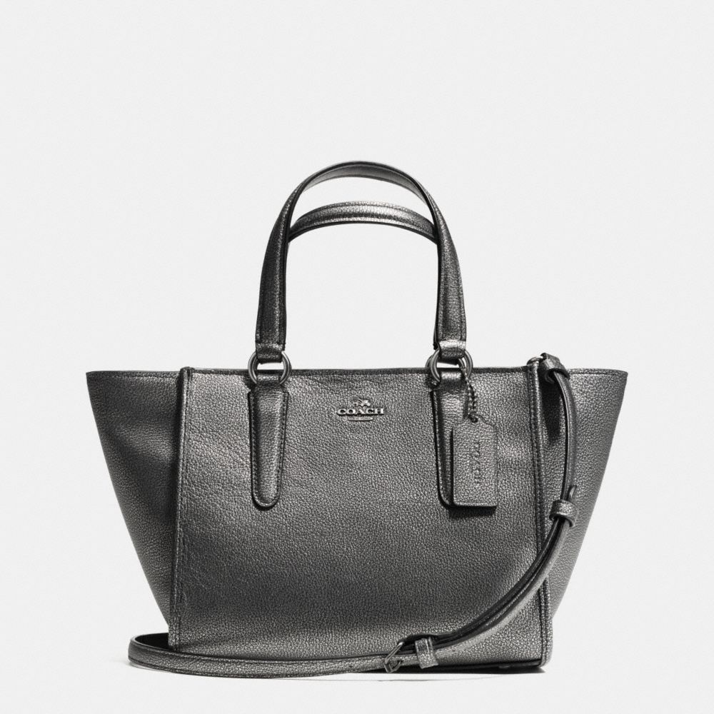 COACH F33848 Crosby Mini Carryall In Metallic Leather ANTIQUE NICKEL/GUNMETAL