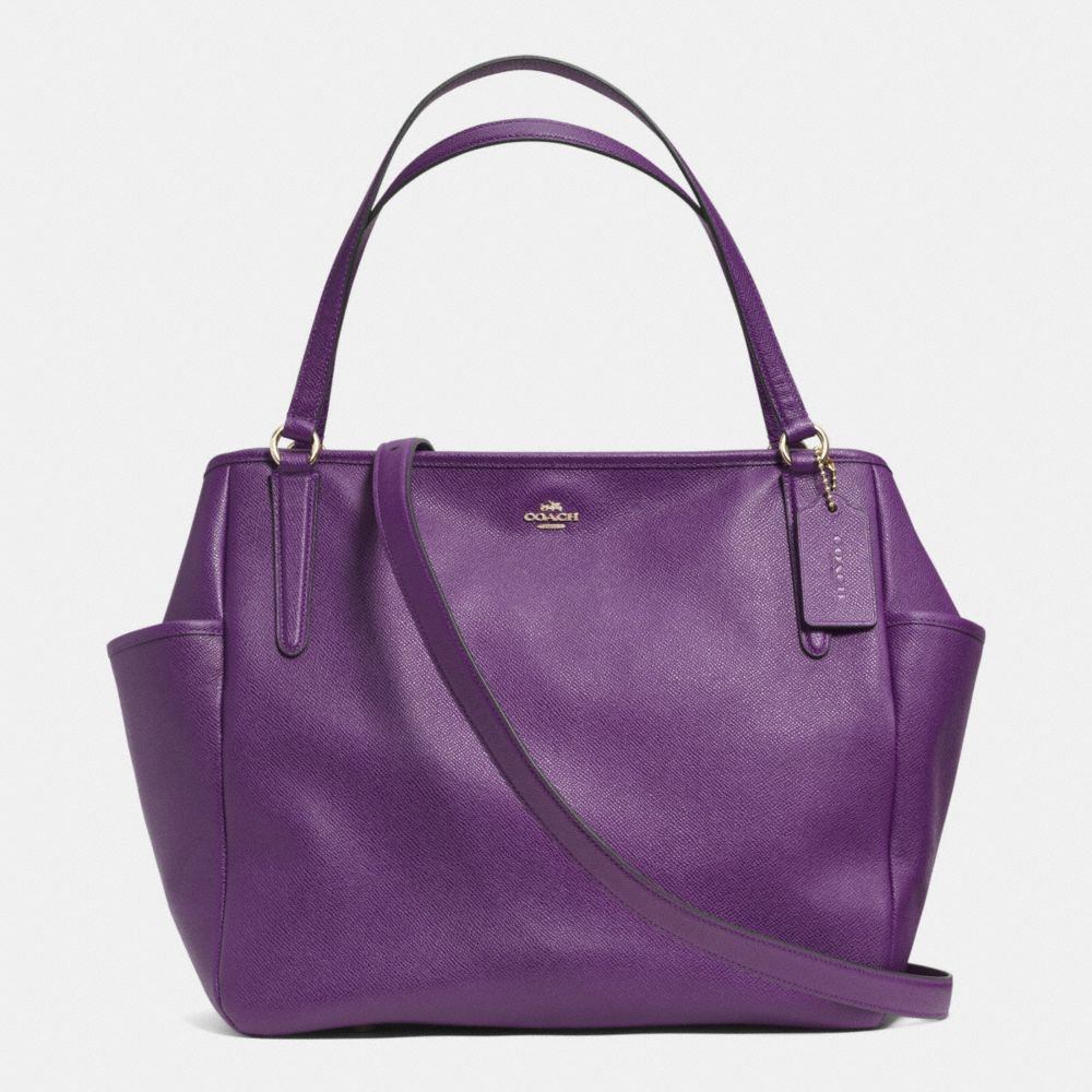 BABY BAG TOTE IN EMBOSSED TEXTURED LEATHER - f33861 -  LIGHT GOLD/VIOLET