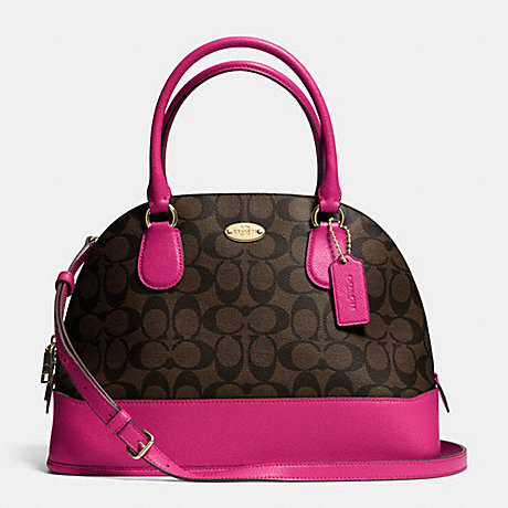 COACH CORA DOMED SATCHEL IN SIGNATURE - IME9T - f33904