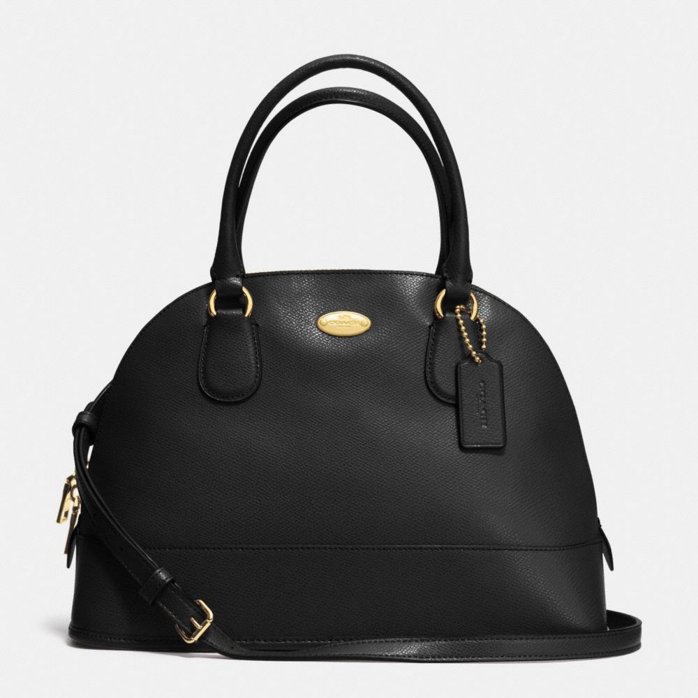 COACH F33909 Cora Domed Satchel In Crossgrain Leather  LIGHT GOLD/BLACK