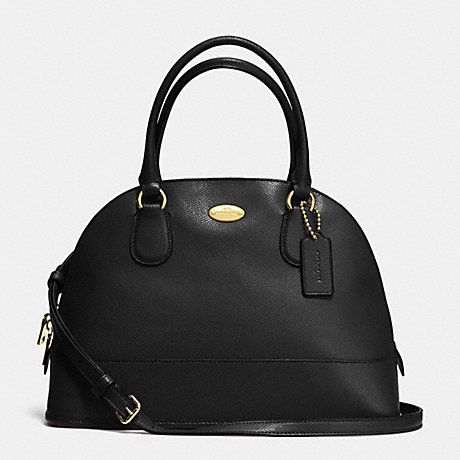 COACH CORA DOMED SATCHEL IN CROSSGRAIN LEATHER -  LIGHT GOLD/BLACK - f33909