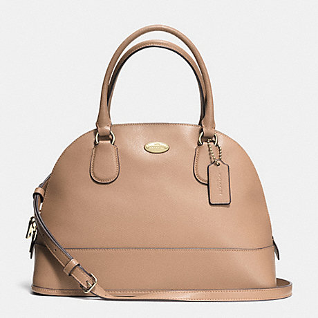 COACH F33909 CORA DOMED SATCHEL IN CROSSGRAIN LEATHER -LIGHT-GOLD/NUDE