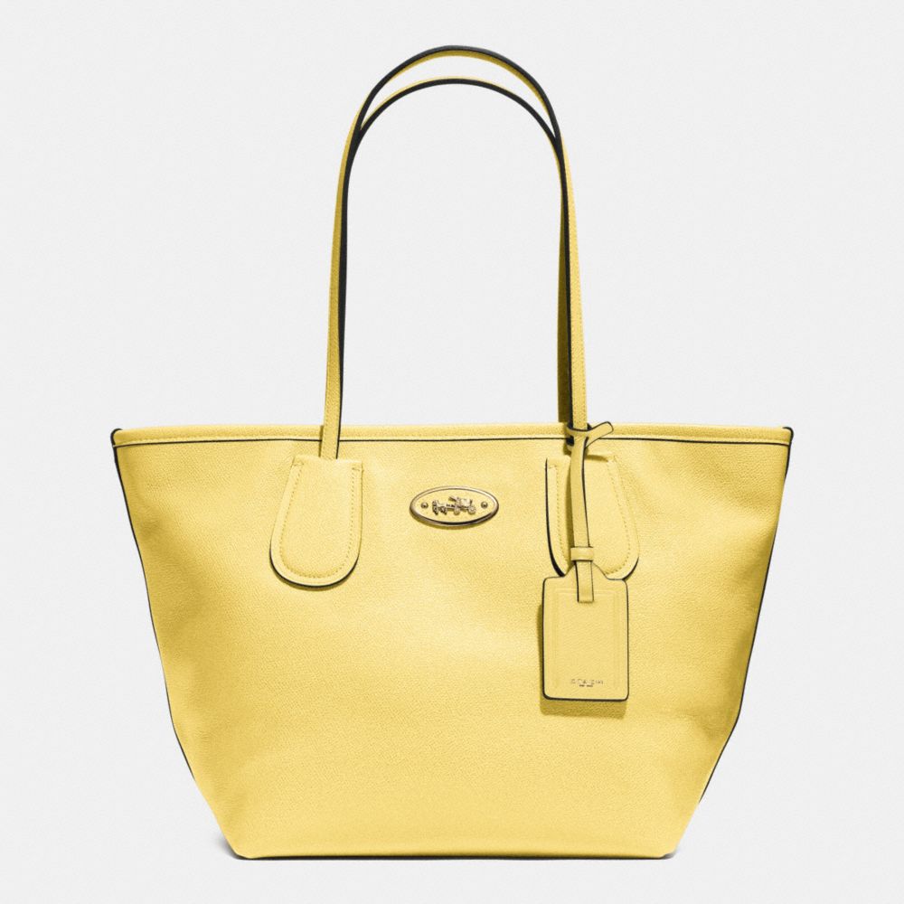 COACH TAXI ZIP TOP TOTE IN LEATHER - LIGHT GOLD/PALE YELLOW - COACH F33915