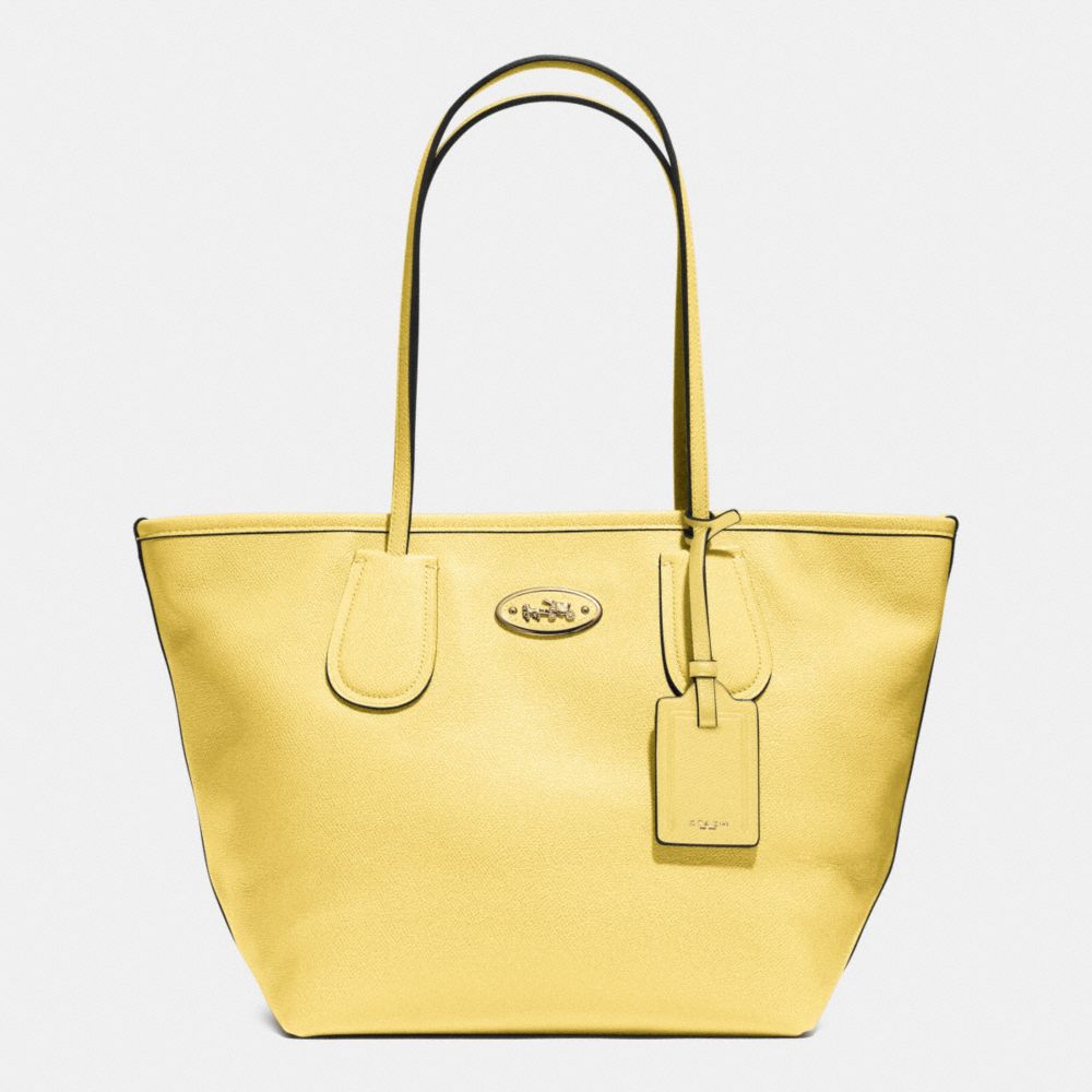 COACH f33915 COACH TAXI ZIP TOP TOTE IN LEATHER LIGHT GOLD/PALE YELLOW