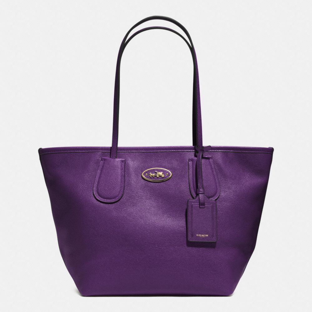 COACH F33915 - COACH TAXI ZIP TOP TOTE IN LEATHER  LIGHT GOLD/VIOLET