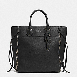 COACH F33916 - TATUM TALL TOTE IN WHIPLASH LEATHER BNBLK