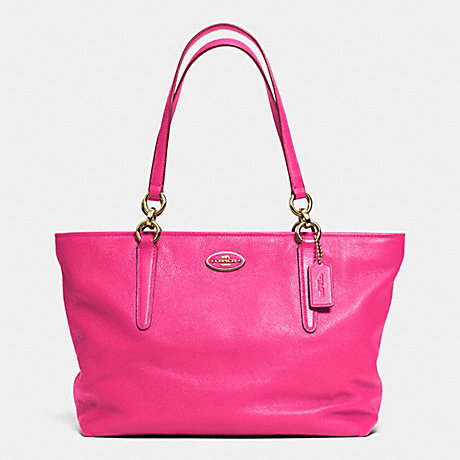 COACH f33961 ELLIS TOTE IN LEATHER LIGHT GOLD/PINK RUBY