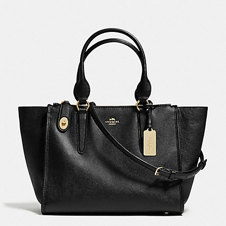 COACH f33995 CROSBY CARRYALL IN CROSSGRAIN LEATHER LIGHT GOLD/BLACK