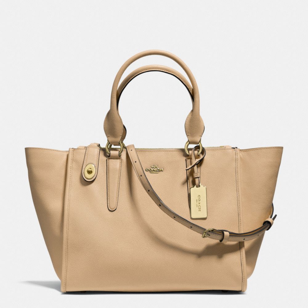COACH F33995 CROSBY CARRYALL IN CROSSGRAIN LEATHER LIGHT-GOLD/NUDE