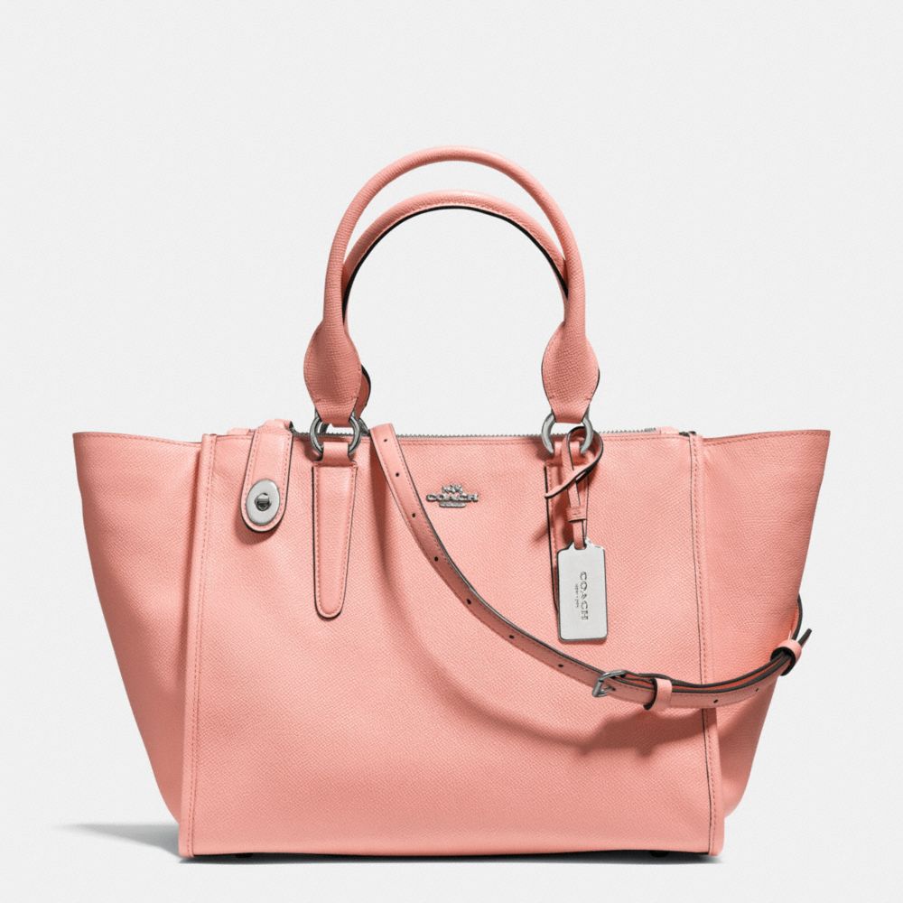 COACH F33995 - CROSBY CARRYALL IN CROSSGRAIN LEATHER SILVER/PINK