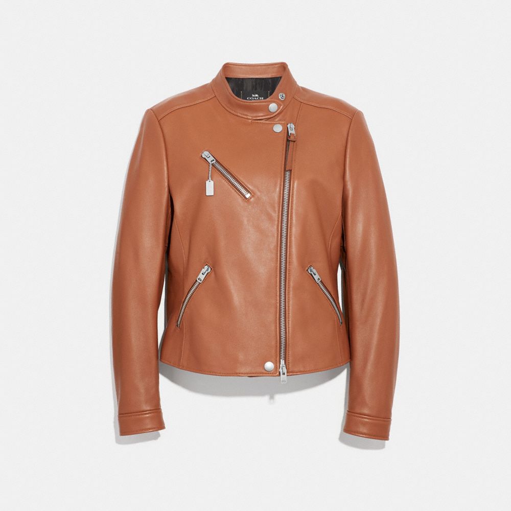 COACH F34021 UPTOWN RACER JACKET SADDLE