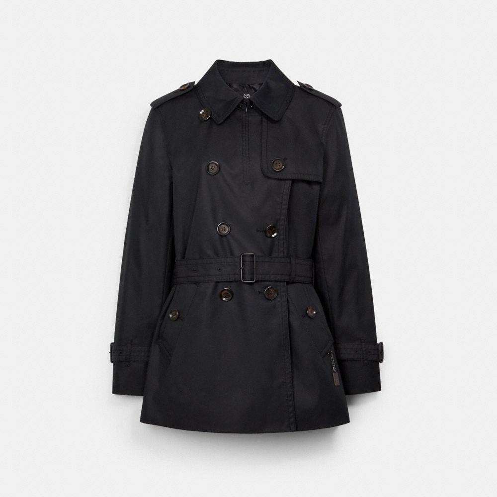 COACH SHORT TRENCH - BLACK - F34022