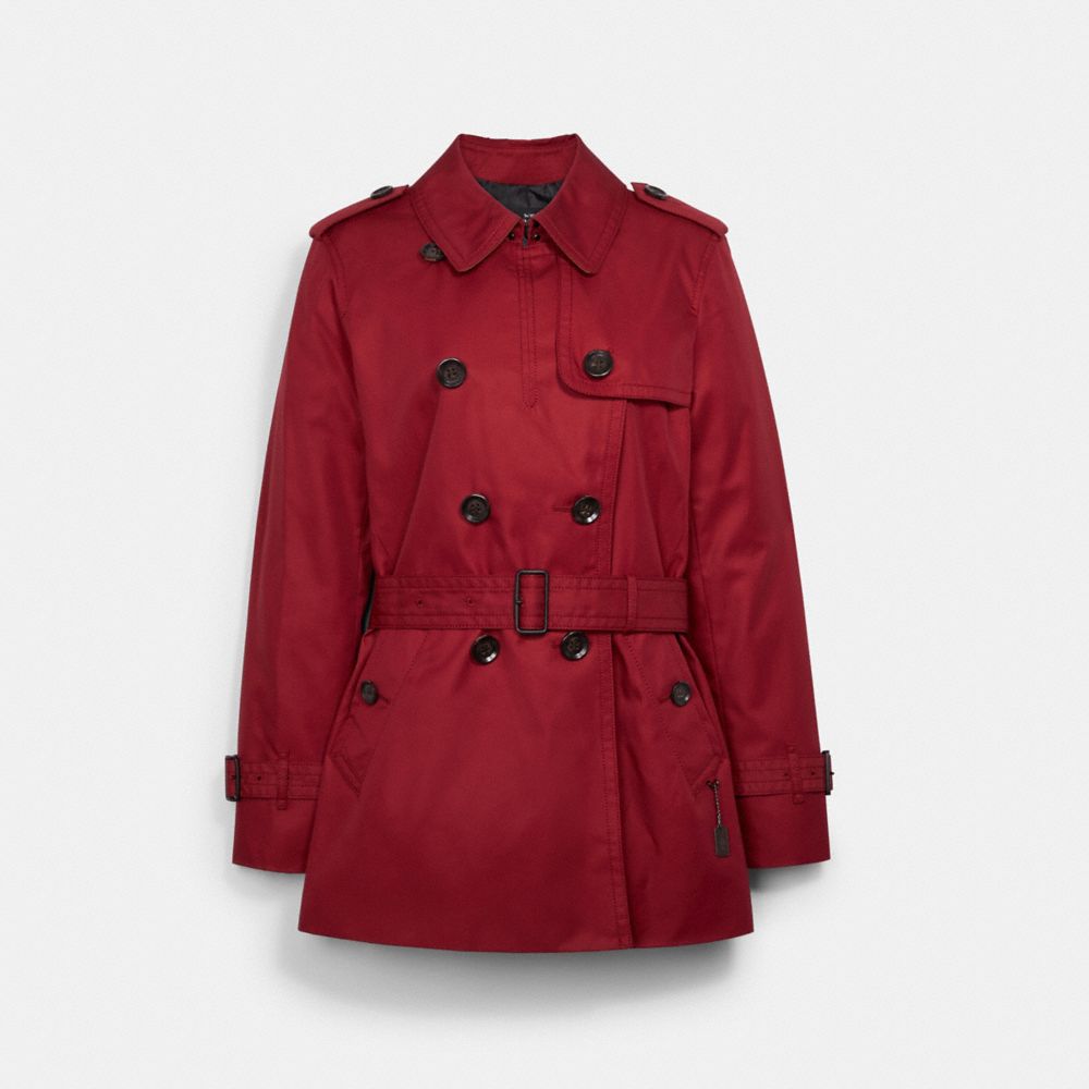 COACH F34022 SHORT TRENCH RUBY