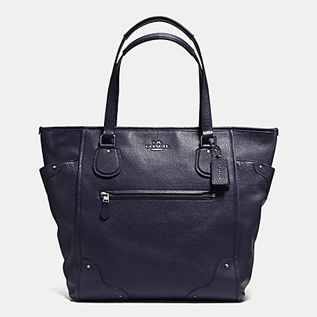 COACH F34039 MICKIE TOTE IN GRAIN LEATHER ANTIQUE-NICKEL/MIDNIGHT