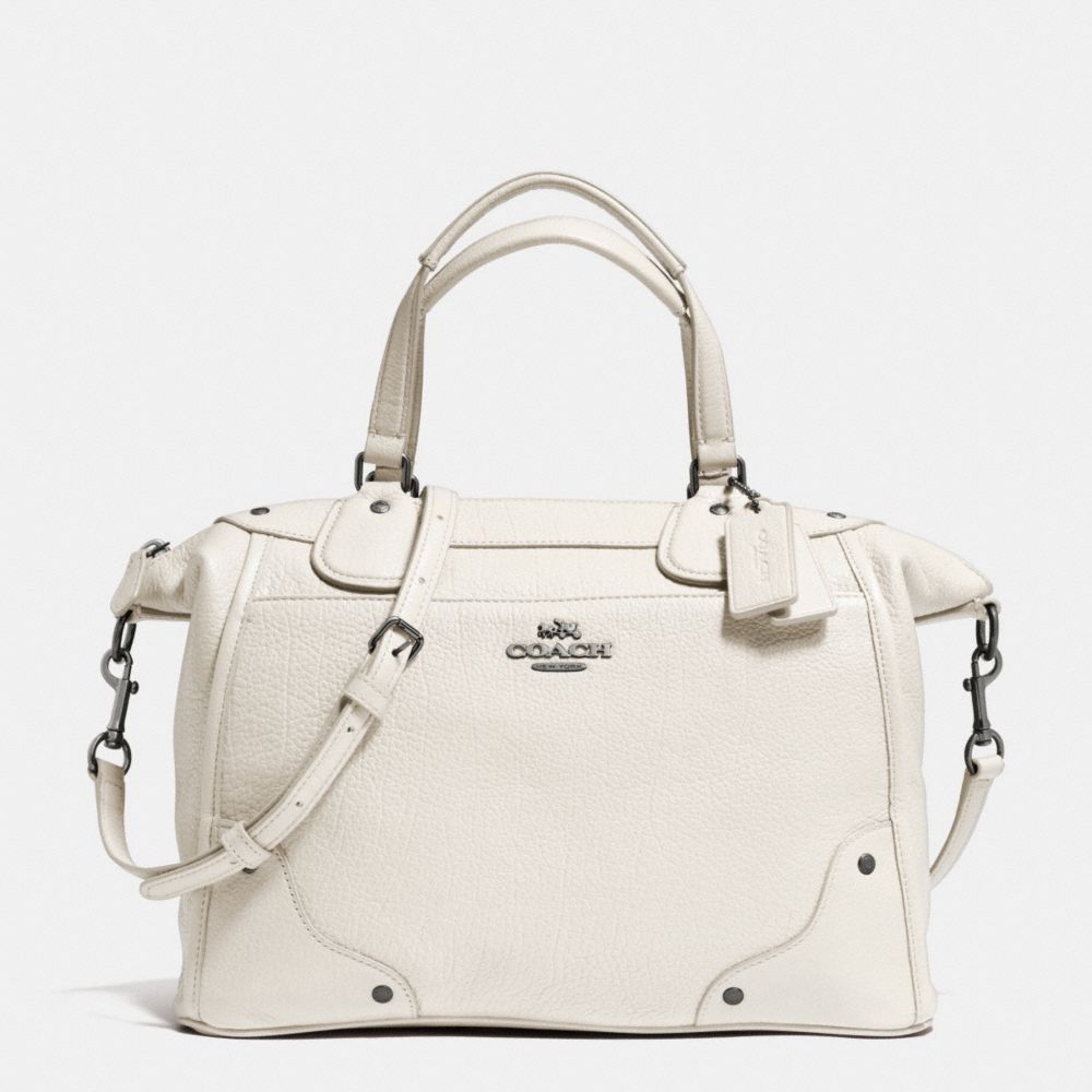 COACH MICKIE SATCHEL IN GRAIN LEATHER - ANTIQUE NICKEL/CHALK - f34040