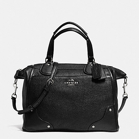 COACH MICKIE SATCHEL IN GRAIN LEATHER - SILVER/BLACK - f34040