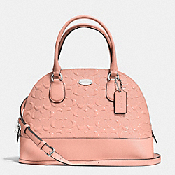 CORA DOMED SATCHEL IN DEBOSSED PATENT LEATHER - SILVER/BLUSH - COACH F34052