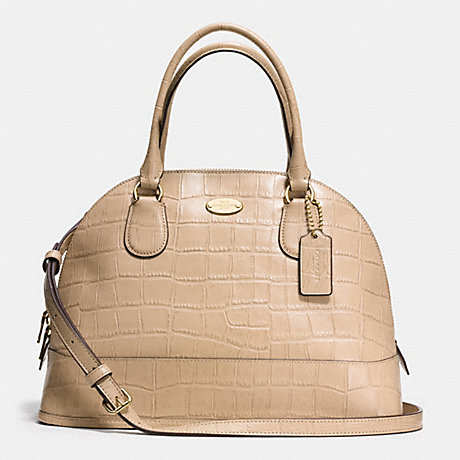 COACH F34053 CORA DOMED SATCHEL IN EMBOSSED CROCO LEATHER -LIGHT-GOLD/NUDE