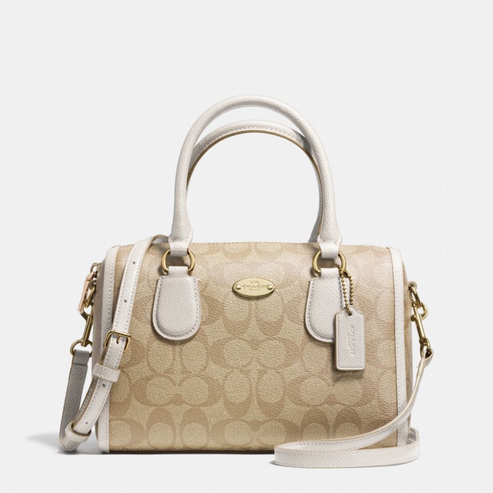 MINI BENNETT SATCHEL IN SIGNATURE CANVAS - LIGHT GOLD/LIGHT KHAKI/CHALK - COACH F34084