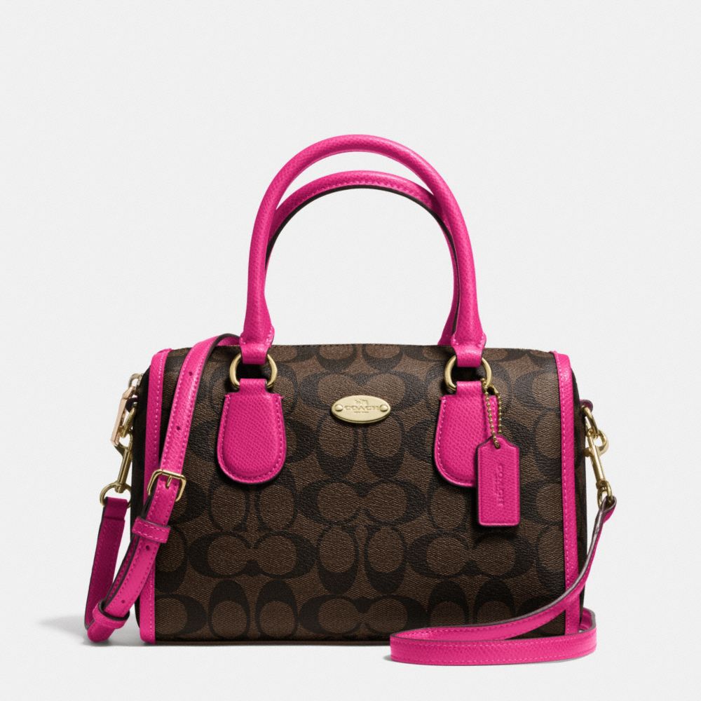 COACH F34084 Mini Bennett Satchel In Signature IME9T