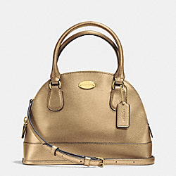 MINI CORA DOMED SATCHEL IN CROSSGRAIN LEATHER - f34090 - IMITATION GOLD/GOLD