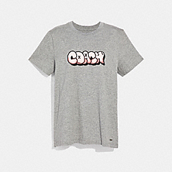 COACH F34115 Hip-hop T-shirt GRAY
