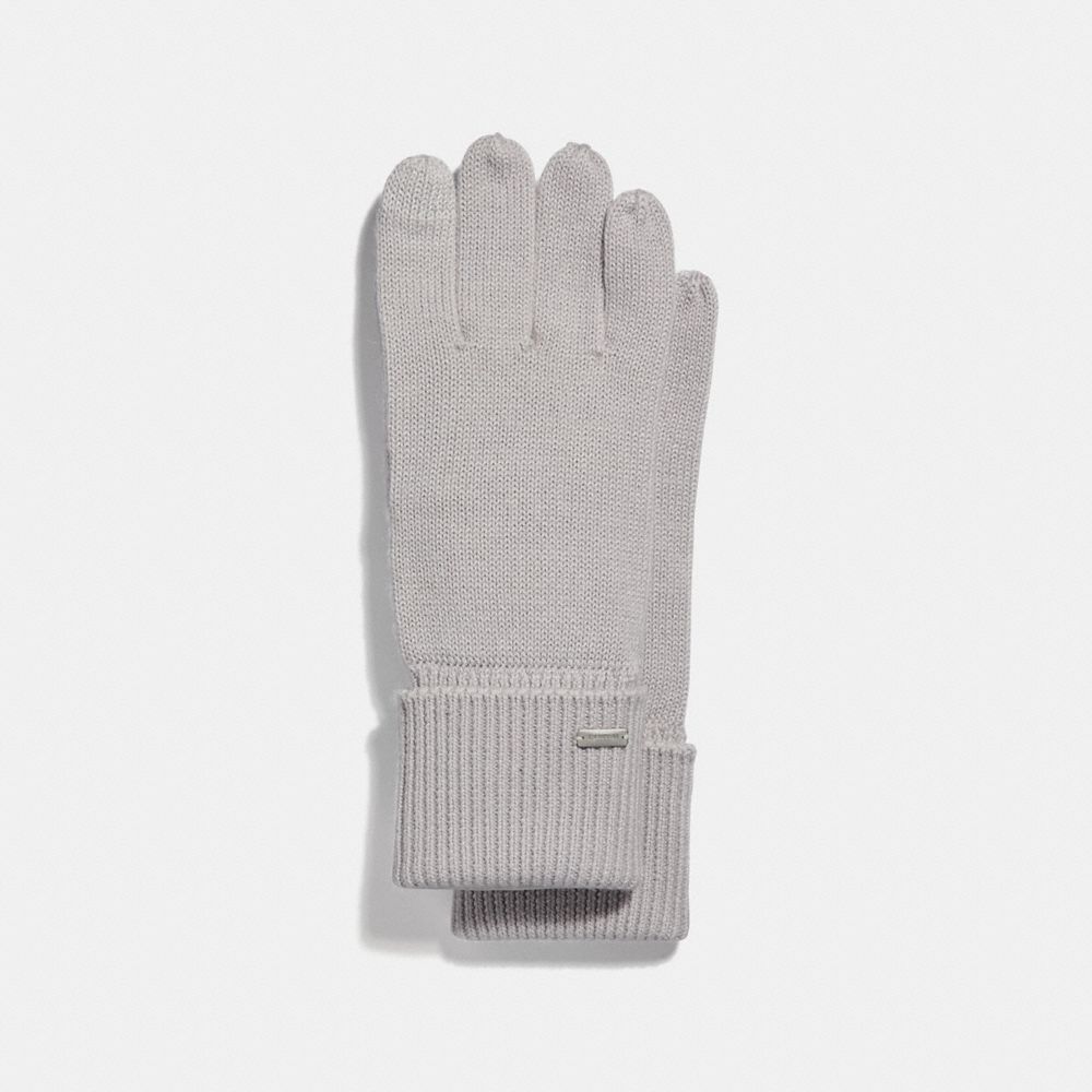 COACH F34259 EMBOSSED SIGNATURE KNIT TOUCH GLOVES ICE