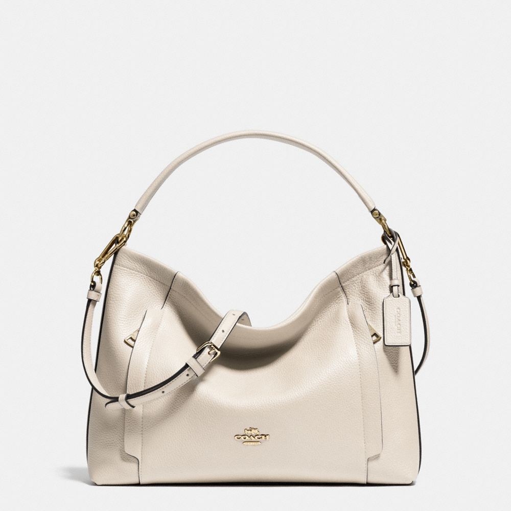 COACH F34312 Scout Hobo In Polished Pebble Leather LIGHT GOLD/CHALK