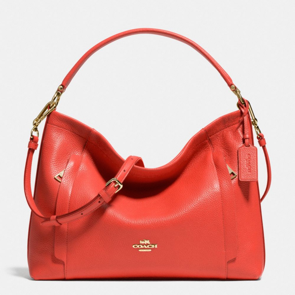 COACH SCOUT HOBO IN PEBBLE LEATHER - LIGHT GOLD/WATERMELON - F34312