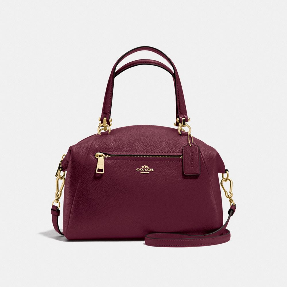 PRAIRIE SATCHEL - f34340 - BURGUNDY/LIGHT GOLD