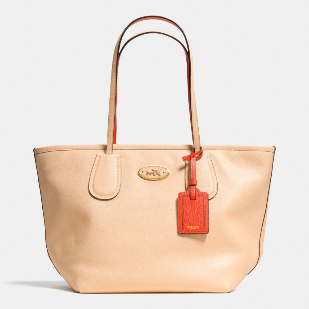 COACH TAXI ZIP TOP TOTE IN TWO TONE COLORBLOCK LEATHER - f34355 - LIDTI