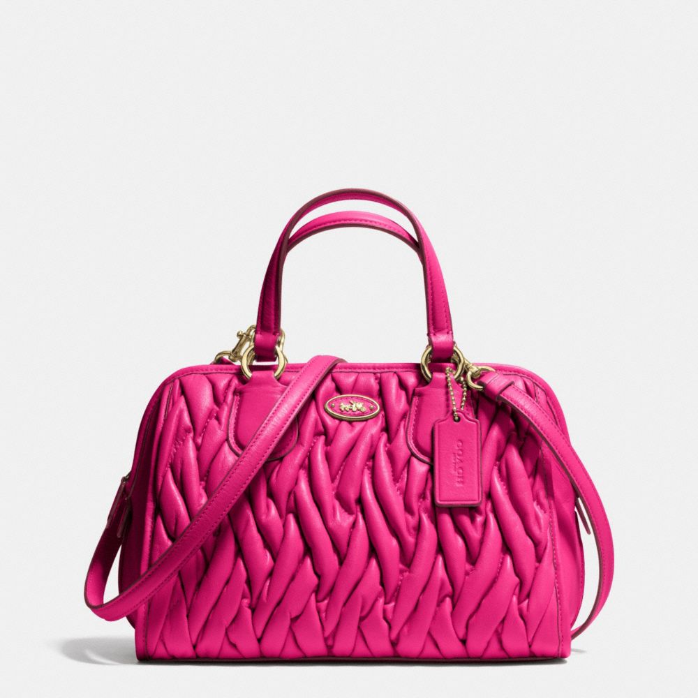 MINI NOLITA SATCHEL IN GATHERED LEATHER - f34370 - LIGHT GOLD/PINK RUBY