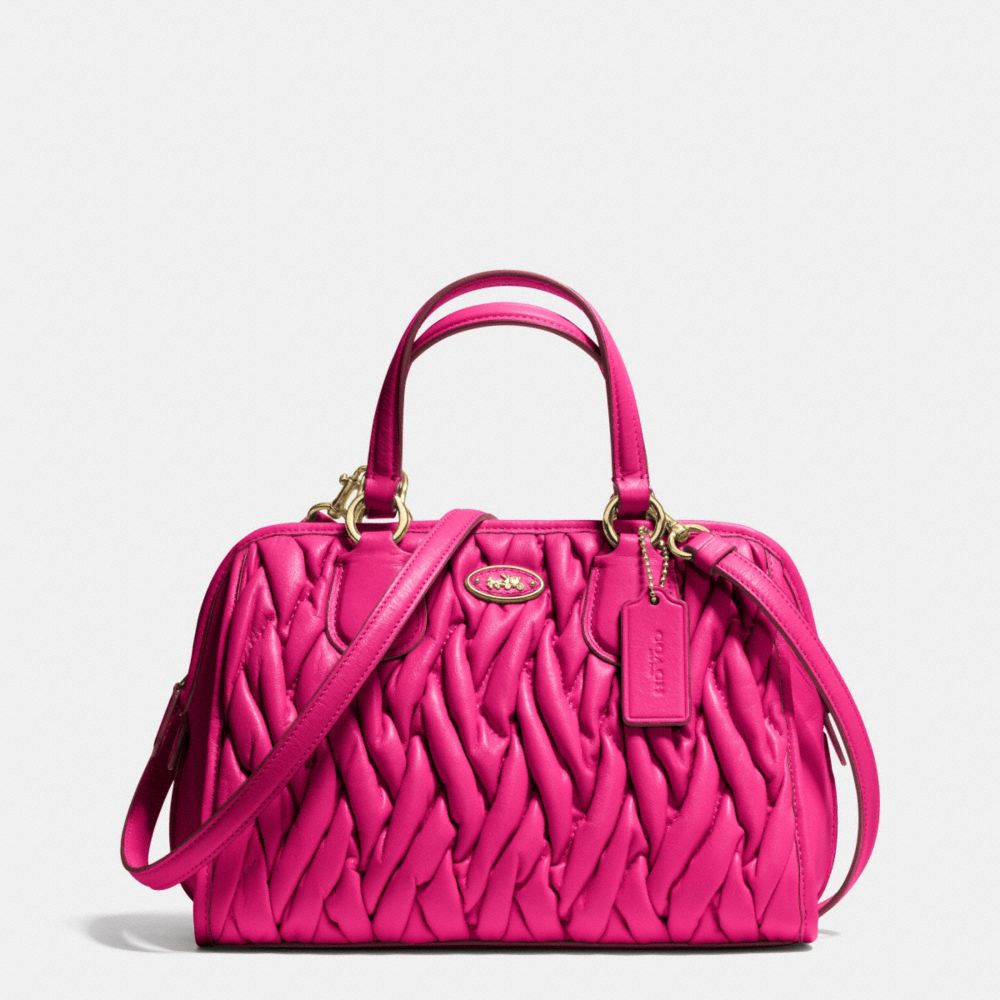 MINI NOLITA SATCHEL IN GATHERED LEATHER - LIGHT GOLD/PINK RUBY - COACH F34370