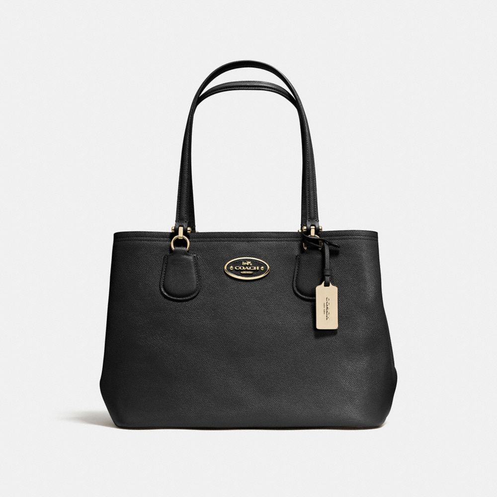 KITT CARRYALL IN CROSSGRAIN LEATHER - LIGHT GOLD/BLACK - COACH F34388