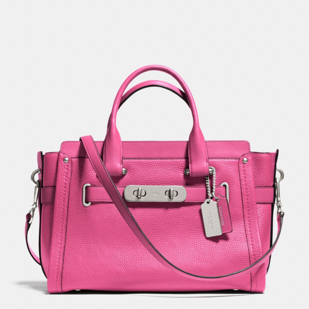 COACH COACH SWAGGER IN NUBUCK PEBBLE LEATHER - SILVER/DAHLIA - f34408