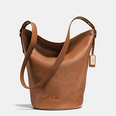 COACH DUFFLE SHOULDER BAG IN PEBBLE LEATHER - LIGHT GOLD/SADDLE - f34474