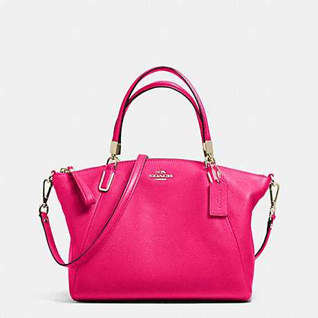 COACH SMALL KELSEY SATCHEL IN PEBBLE LEATHER - LIGHT GOLD/PINK RUBY - f34493